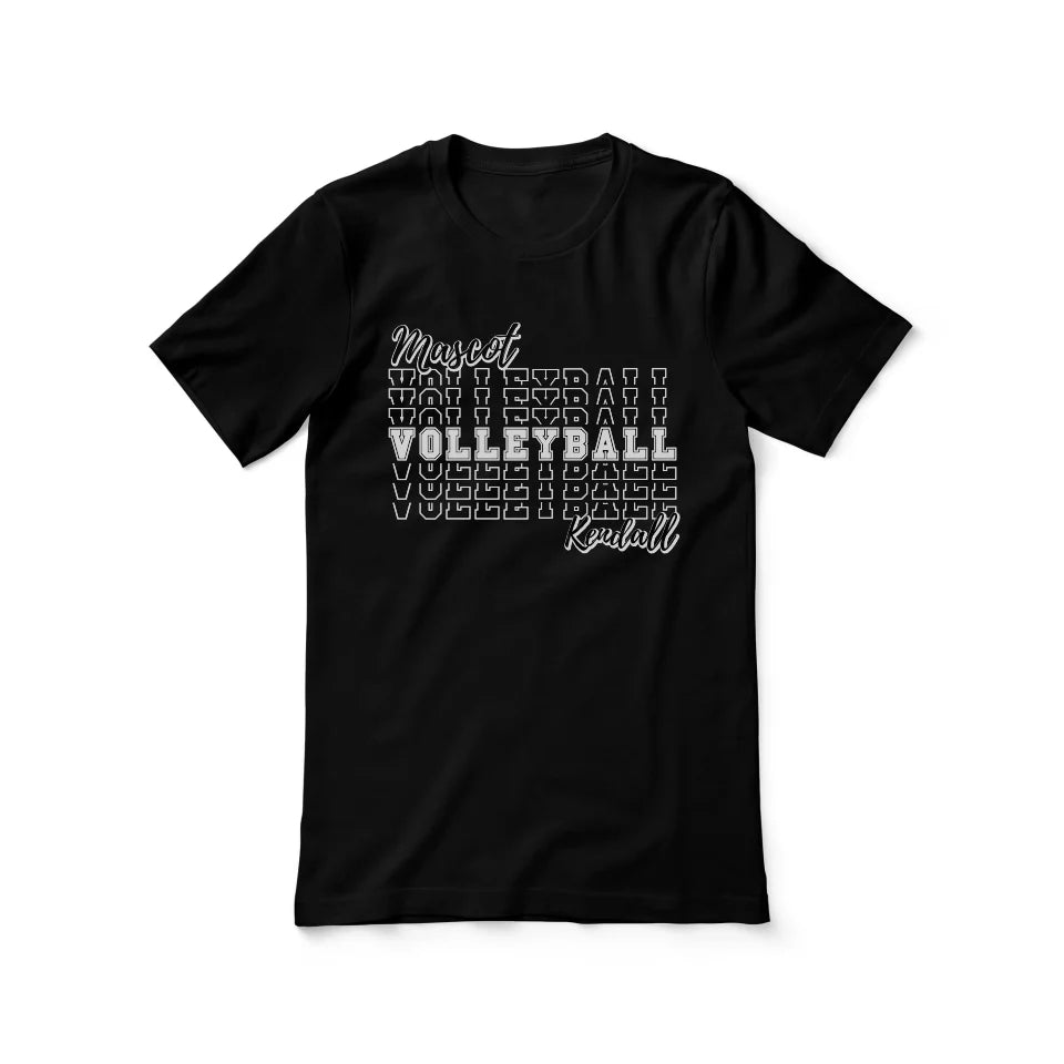 Custom Volleyball Shirt With Mascot and Volleyball Player Name on a Unisex T-Shirt