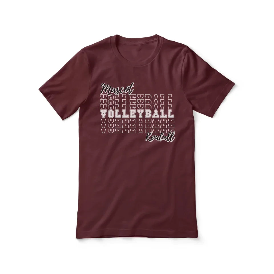 Custom Volleyball Shirt With Mascot and Volleyball Player Name on a Unisex T-Shirt