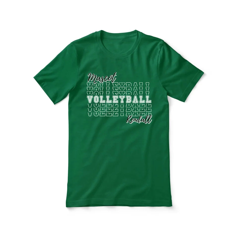 Custom Volleyball Shirt With Mascot and Volleyball Player Name on a Unisex T-Shirt