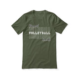 Custom Volleyball Shirt With Mascot and Volleyball Player Name on a Unisex T-Shirt