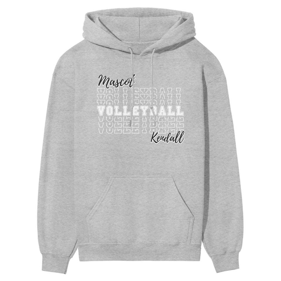 Custom Volleyball on a Sweatshirt With Mascot and Volleyball Player Name on a Hoodie