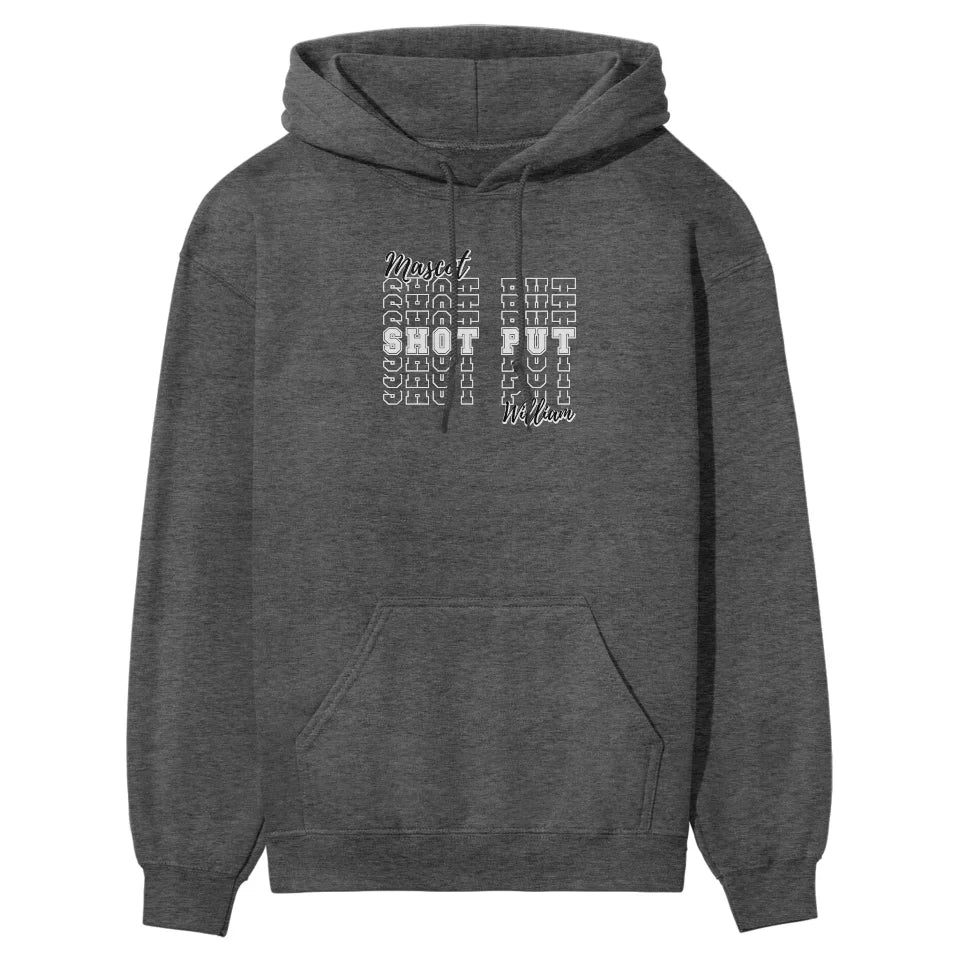 Custom Shot put on a Sweatshirt With Mascot and Shot putter Name on a Hoodie