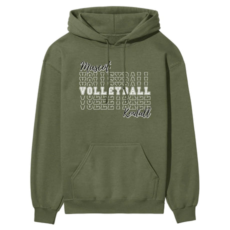 Custom Volleyball on a Sweatshirt With Mascot and Volleyball Player Name on a Hoodie