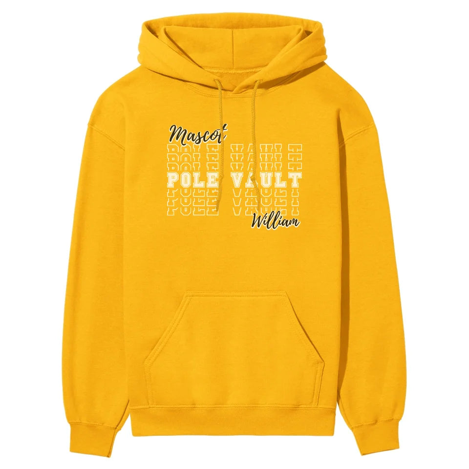 Custom Pole Vault on a Sweatshirt With Mascot and Pole Vaulter Name on a Hoodie