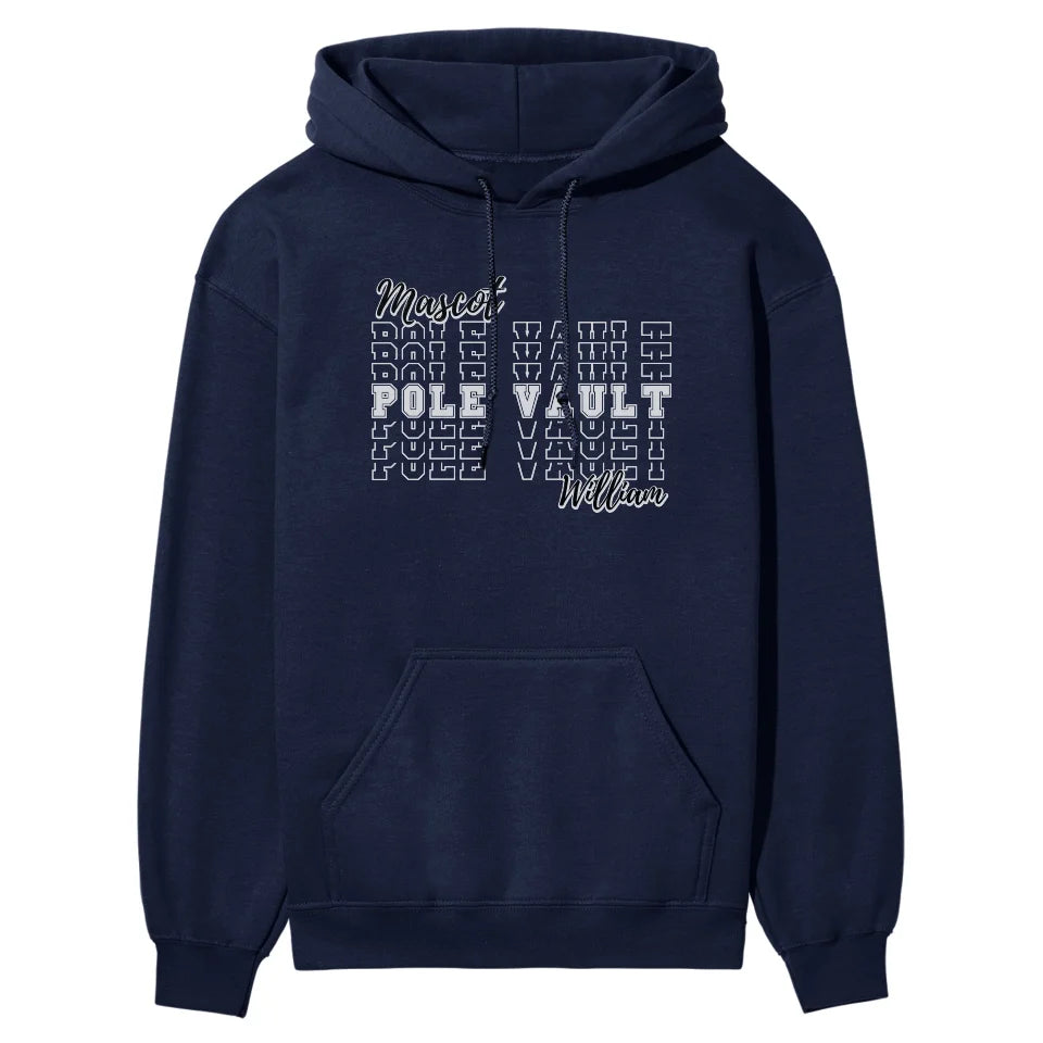 Custom Pole Vault on a Sweatshirt With Mascot and Pole Vaulter Name on a Hoodie