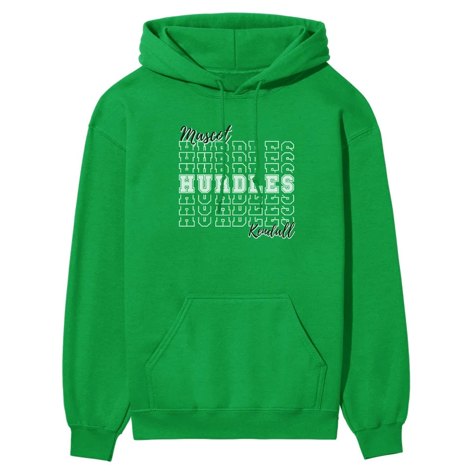 Custom Hurdles on a Sweatshirt With Mascot and Hurdler Name on a Hoodie