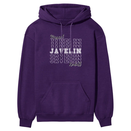 Custom Javelin on a Sweatshirt With Mascot and Javelin Thrower Name on a Hoodie