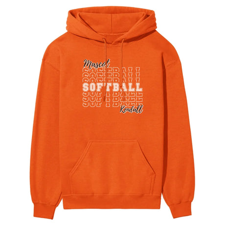 Custom Softball on a Sweatshirt With Mascot and Softball Player Name on a Hoodie