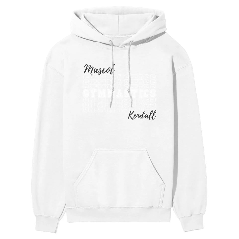 Custom Gymnastics on a Sweatshirt With Mascot and Gymnast Name on a Hoodie