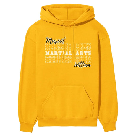 Custom Martial Arts on a Sweatshirt With Mascot and Martial Artist Name on a Hoodie