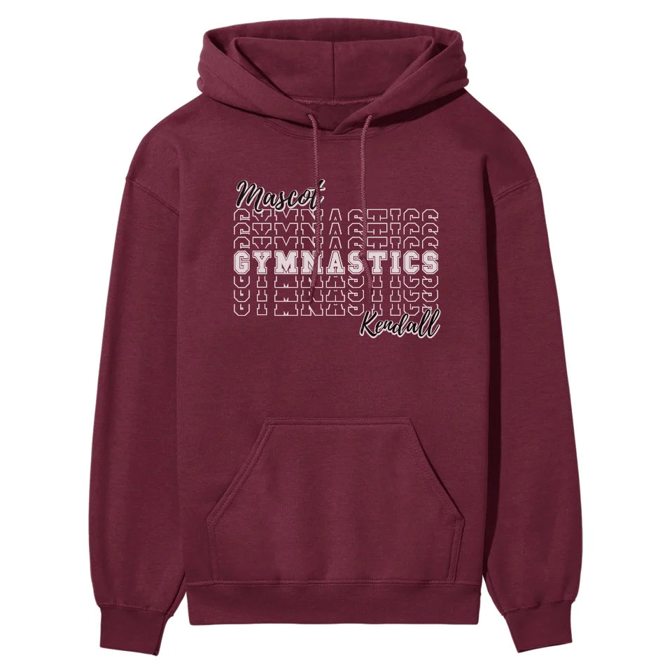 Custom Gymnastics on a Sweatshirt With Mascot and Gymnast Name on a Hoodie