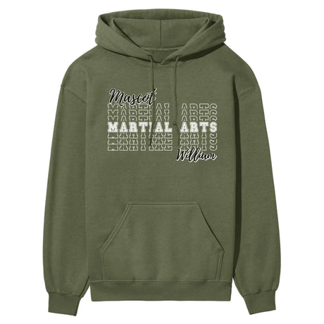 Custom Martial Arts on a Sweatshirt With Mascot and Martial Artist Name on a Hoodie