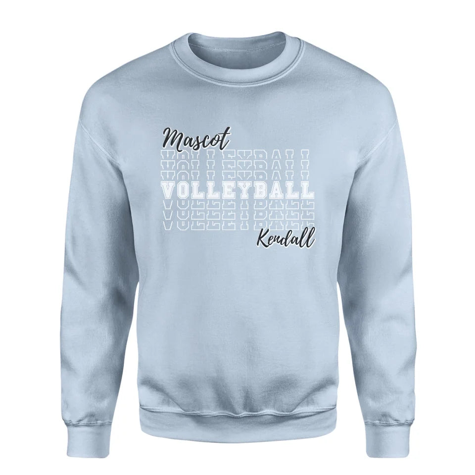 Custom Volleyball on a Sweatshirt With Mascot and Volleyball Player Name on a Sweatshirt