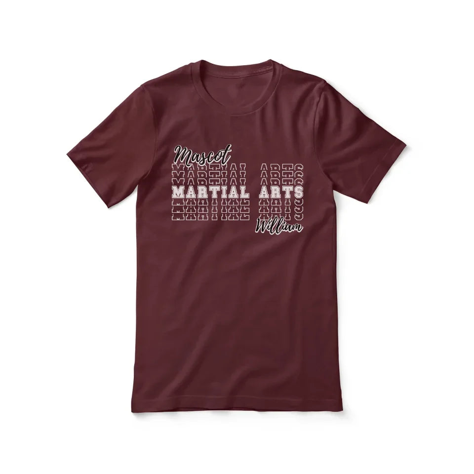 Custom Martial Arts Shirt With Mascot and Martial Artist Name on a Unisex T-Shirt