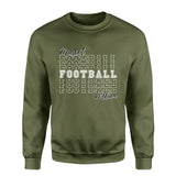 Custom Football on a Sweatshirt With Mascot and Football Player Name on a Sweatshirt