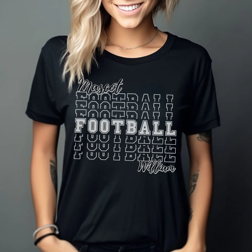 Custom Football Shirt With Mascot and Football Player Name on a Unisex T-Shirt