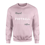 Custom Football on a Sweatshirt With Mascot and Football Player Name on a Sweatshirt