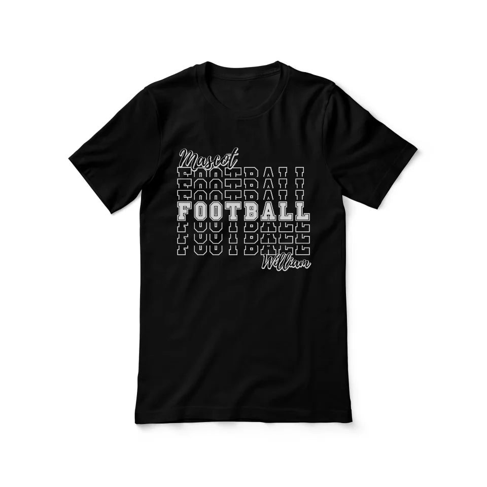 Custom Football Shirt With Mascot and Football Player Name on a Unisex T-Shirt