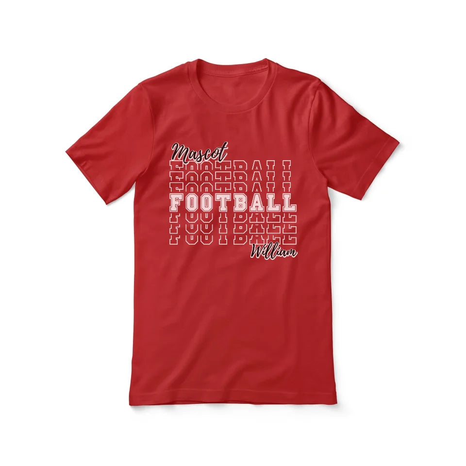 Custom Football Shirt With Mascot and Football Player Name on a Unisex T-Shirt