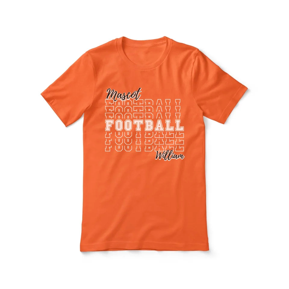 Custom Football Shirt With Mascot and Football Player Name on a Unisex T-Shirt