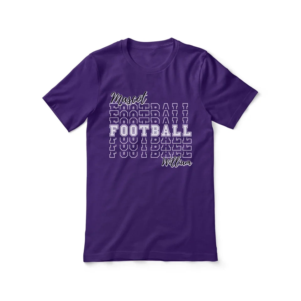 Custom Football Shirt With Mascot and Football Player Name on a Unisex T-Shirt