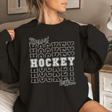 Custom Hockey on a Sweatshirt With Mascot and Hockey Player Name on a Sweatshirt