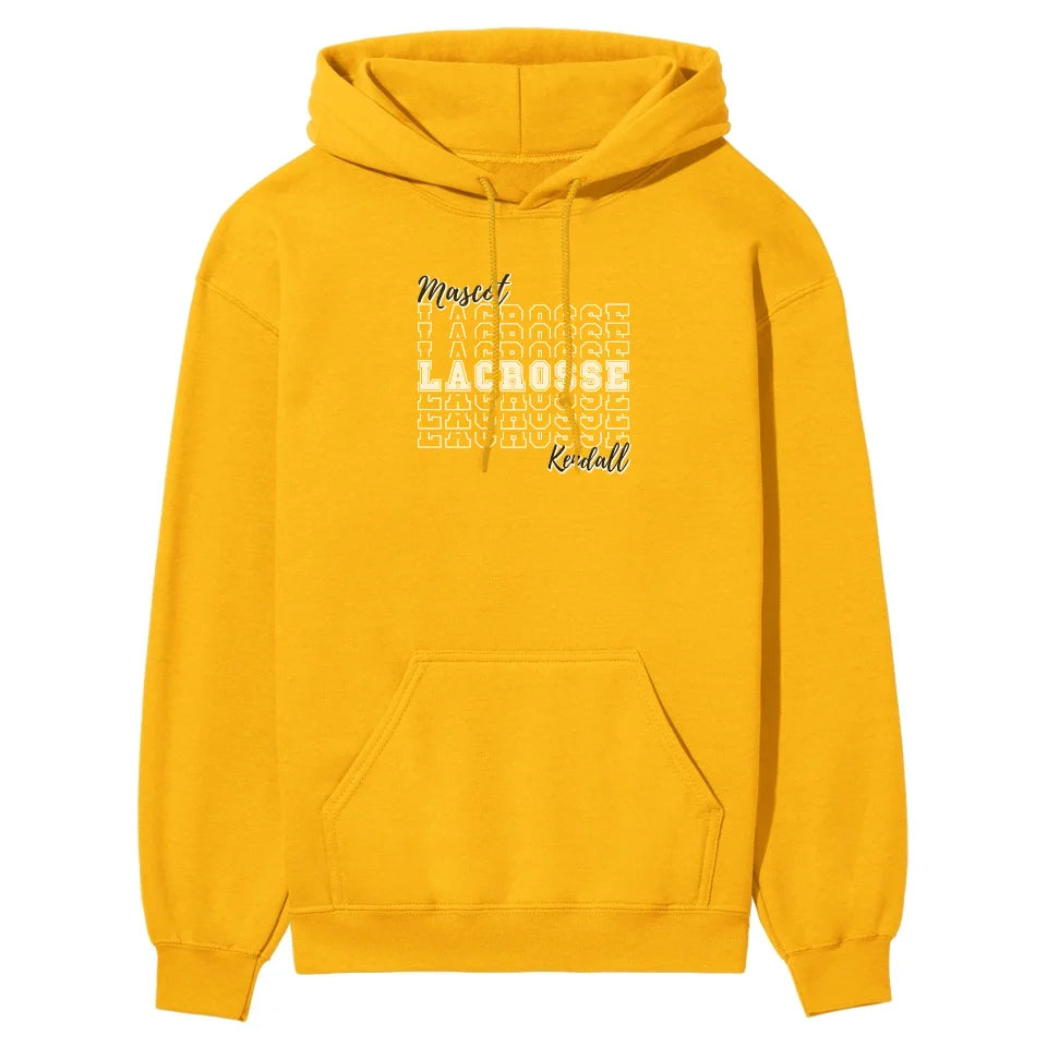 Custom Lacrosse on a Sweatshirt With Mascot and Lacrosse Player Name on a Hoodie