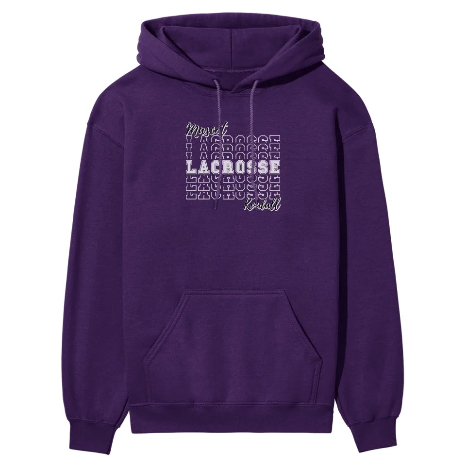 Custom Lacrosse on a Sweatshirt With Mascot and Lacrosse Player Name on a Hoodie