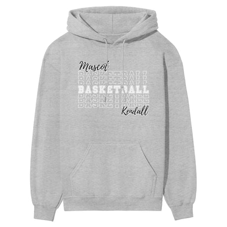 Custom Basketball on a Sweatshirt With Mascot and Basketball Player Name on a Hoodie