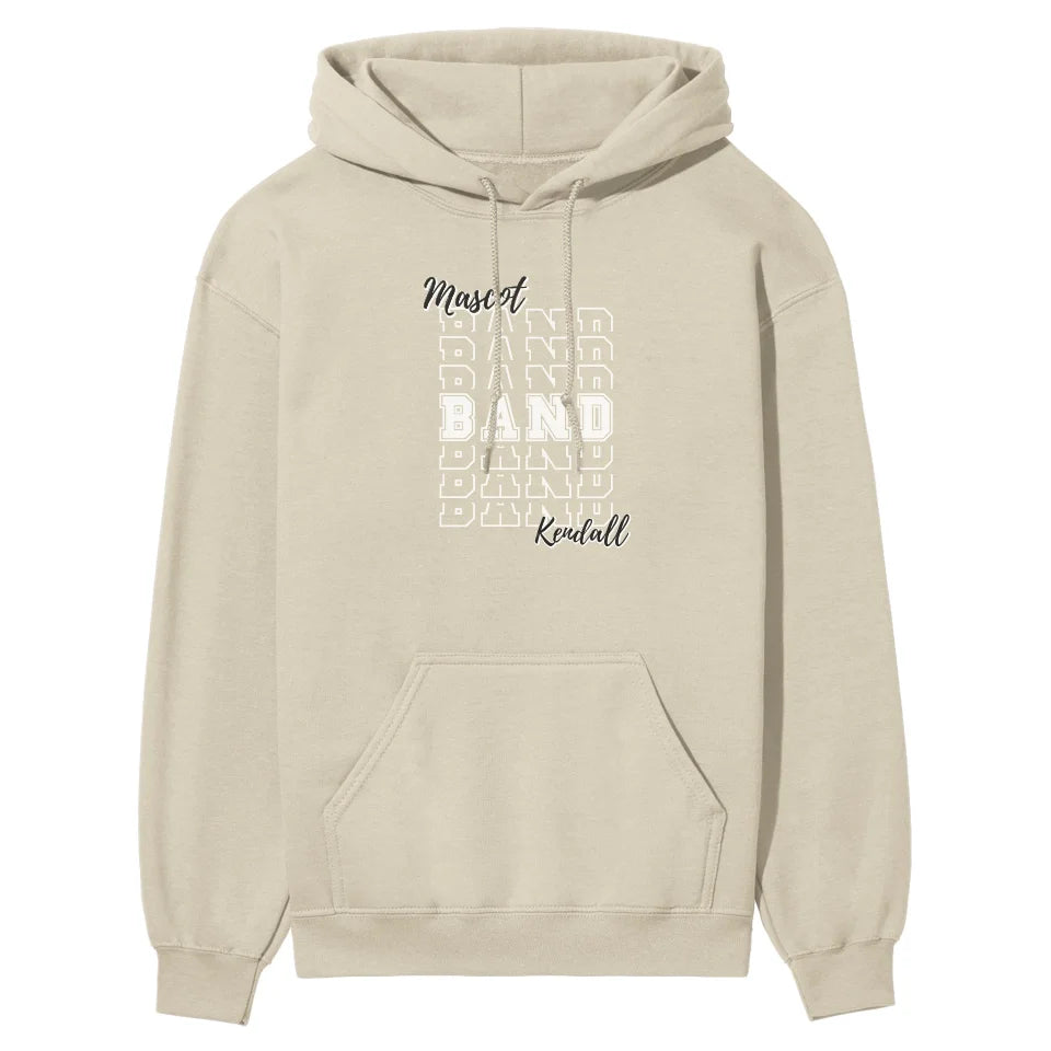 Custom Band on a Sweatshirt With Mascot and Musician Name on a Hoodie