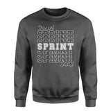 Custom Sprint on a Sweatshirt With Mascot and Sprinter Name on a Sweatshirt