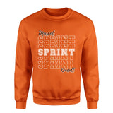 Custom Sprint on a Sweatshirt With Mascot and Sprinter Name on a Sweatshirt