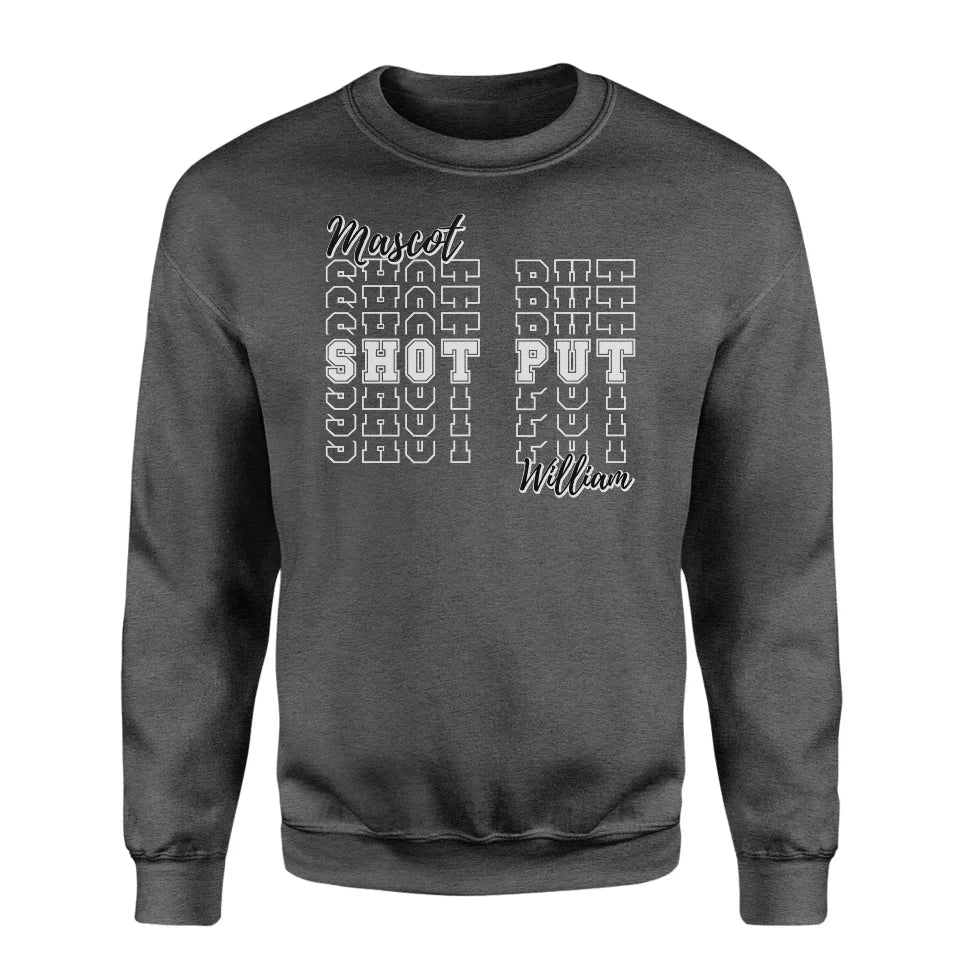 Custom Shot put on a Sweatshirt With Mascot and Shot putter Name on a Sweatshirt