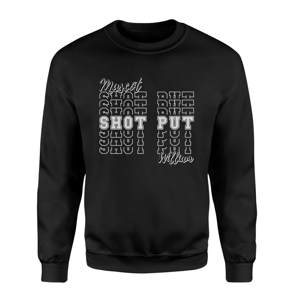 Custom Shot put on a Sweatshirt With Mascot and Shot putter Name on a Sweatshirt