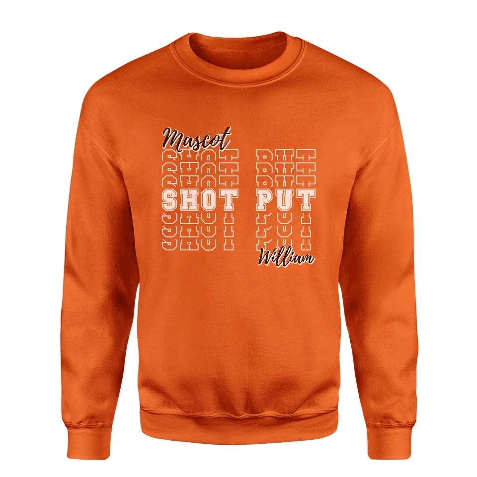 Custom Shot put on a Sweatshirt With Mascot and Shot putter Name on a Sweatshirt