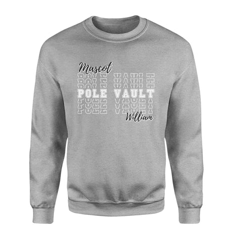 Custom Pole Vault on a Sweatshirt With Mascot and Pole Vaulter Name on a Sweatshirt