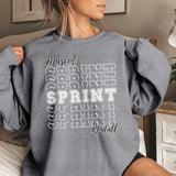 Custom Sprint on a Sweatshirt With Mascot and Sprinter Name on a Sweatshirt