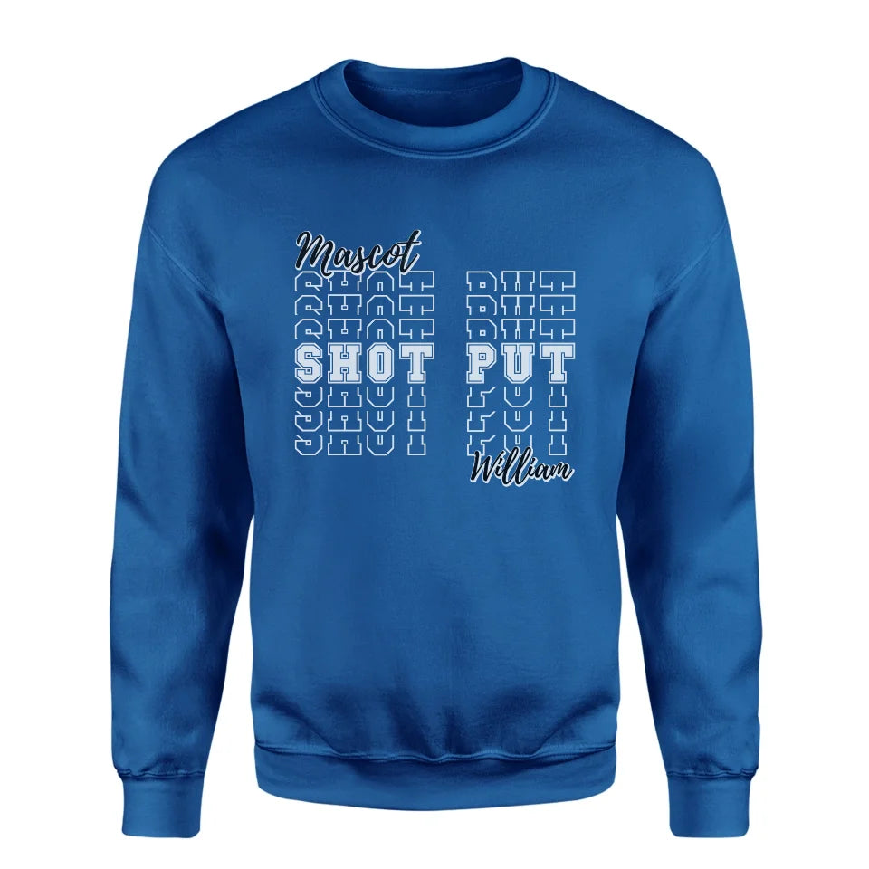 Custom Shot put on a Sweatshirt With Mascot and Shot putter Name on a Sweatshirt