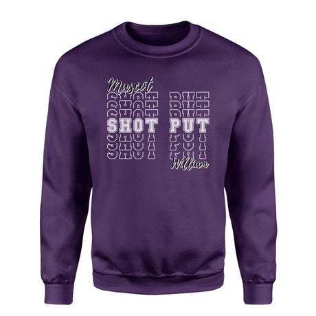 Custom Shot put on a Sweatshirt With Mascot and Shot putter Name on a Sweatshirt