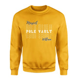 Custom Pole Vault on a Sweatshirt With Mascot and Pole Vaulter Name on a Sweatshirt