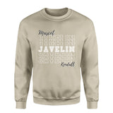 Custom Javelin on a Sweatshirt With Mascot and Javelin Thrower Name on a Sweatshirt