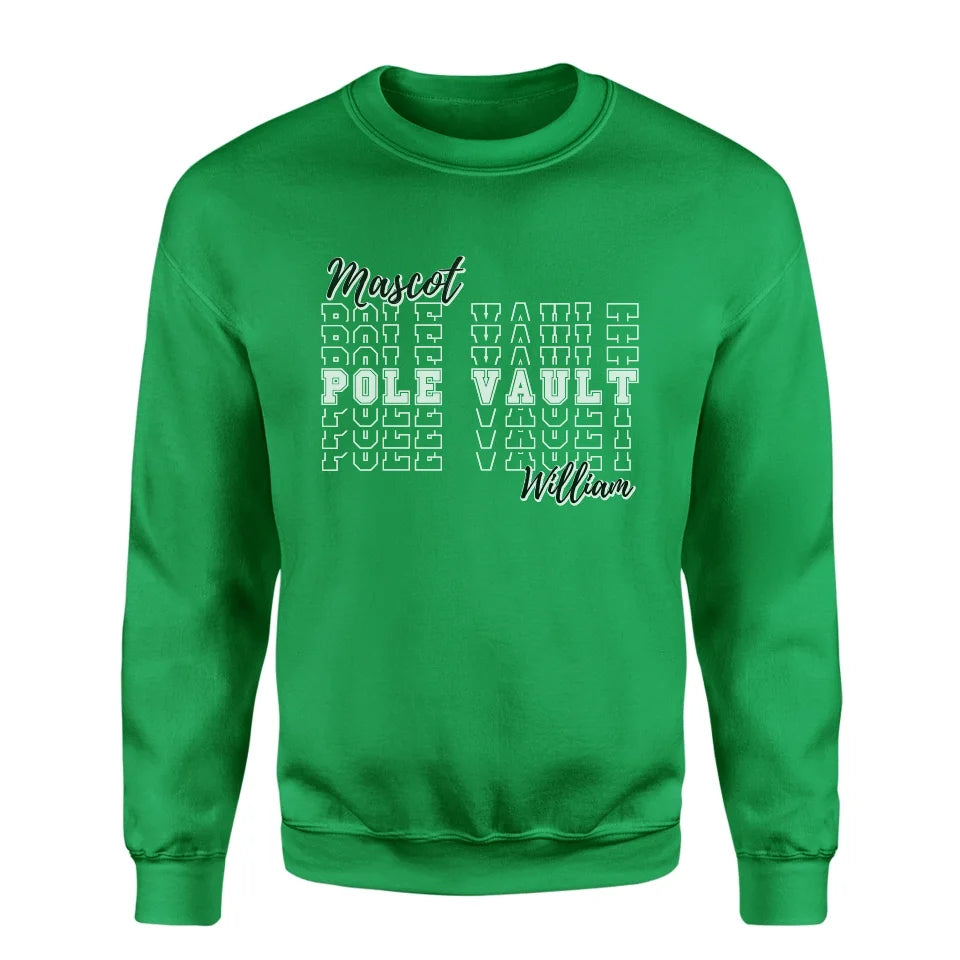 Custom Pole Vault on a Sweatshirt With Mascot and Pole Vaulter Name on a Sweatshirt