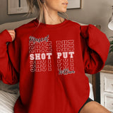 Custom Shot put on a Sweatshirt With Mascot and Shot putter Name on a Sweatshirt