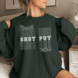 Custom Shot put on a Sweatshirt With Mascot and Shot putter Name on a Sweatshirt