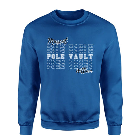 Custom Pole Vault on a Sweatshirt With Mascot and Pole Vaulter Name on a Sweatshirt