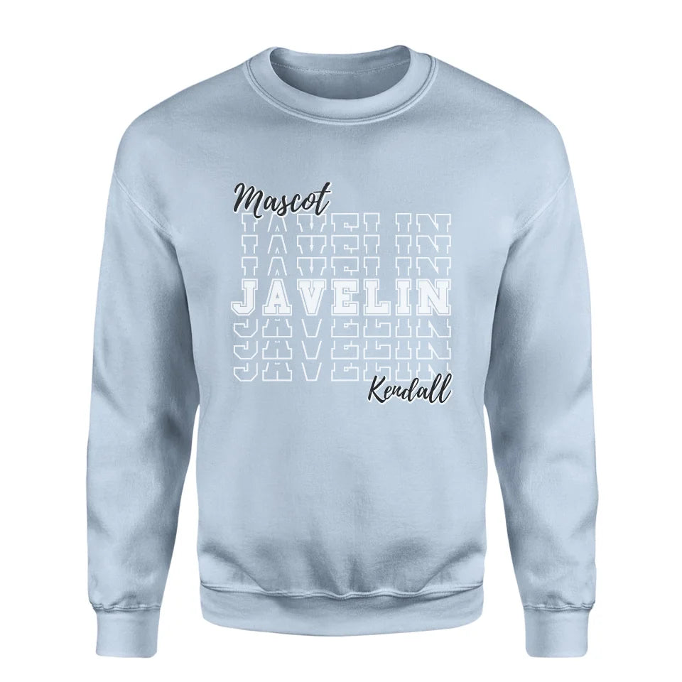 Custom Javelin on a Sweatshirt With Mascot and Javelin Thrower Name on a Sweatshirt