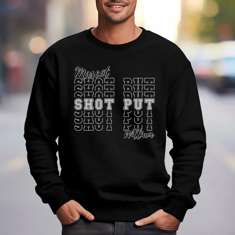 Custom Shot put on a Sweatshirt With Mascot and Shot putter Name on a Sweatshirt