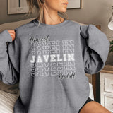 Custom Javelin on a Sweatshirt With Mascot and Javelin Thrower Name on a Sweatshirt