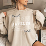 Custom Javelin on a Sweatshirt With Mascot and Javelin Thrower Name on a Sweatshirt