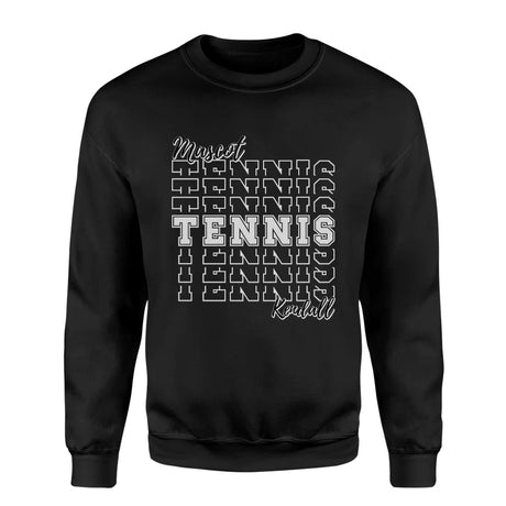 Custom Tennis on a Sweatshirt With Mascot and Tennis Player Name on a Sweatshirt